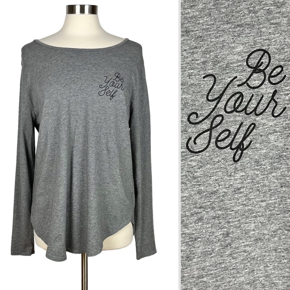 Old Navy Cotton Gray Be Yourself Top